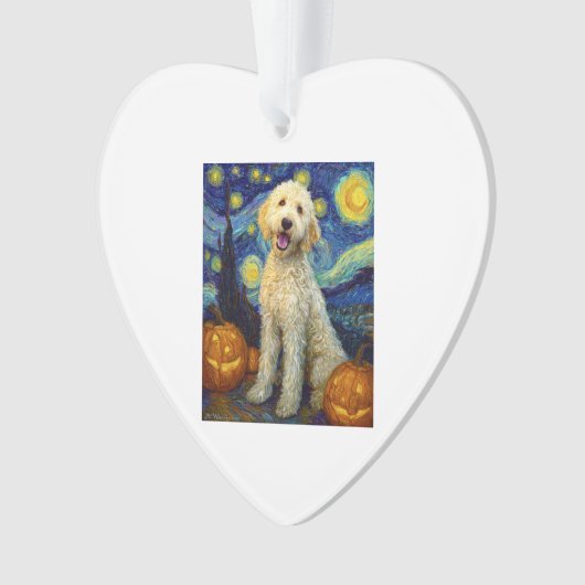 Goldendoodle Cute Dog Halloween Jack O Lantern Pum Ornament (Vorderseite)
