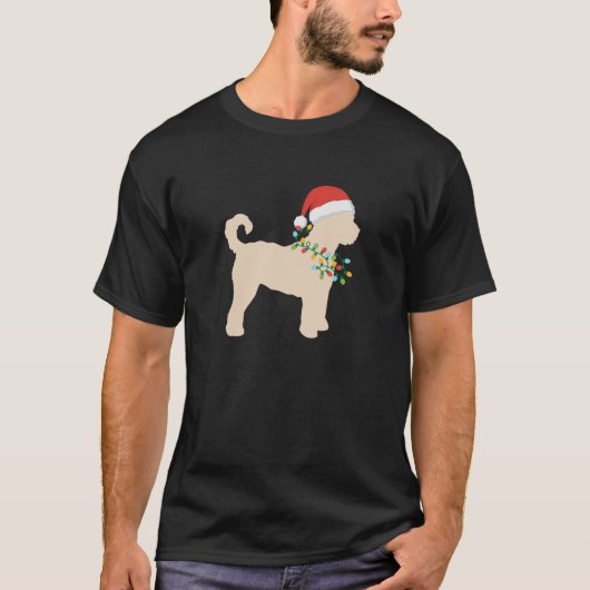 Goldendoodle Cute Doodle Christmas Lights Necklace T-Shirt (Vorderseite)
