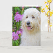 Goldendoodle Denken Sie an Sie Karte (Gelbe Blume)