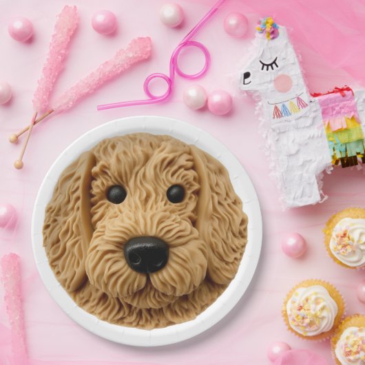 Goldendoodle Dog 3D Inspiriert Pappteller (Party)
