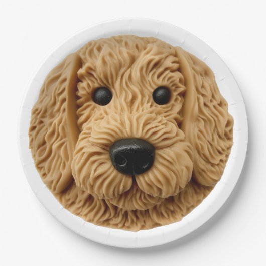 Goldendoodle Dog 3D Inspiriert Pappteller (Vorderseite)