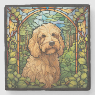 Goldendoodle Dog Art Steinuntersetzer