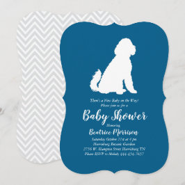 Goldendoodle Dog Baby Dusche Blue Boy Einladung