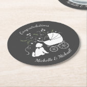 Goldendoodle Dog Baby Dusche Geschlechtslos Runder Pappuntersetzer (Angewinkelt)