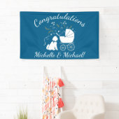 Goldendoodle Dog Baby Shower Boy Blue Banner (Insitu)