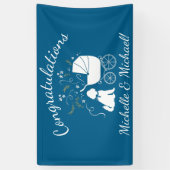 Goldendoodle Dog Baby Shower Boy Blue Banner (Vertikal)