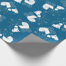 Goldendoodle Dog Baby Shower Boy Blue Geschenkpapier