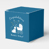 Goldendoodle Dog Baby Shower Boy Blue Geschenkschachtel (Vorderseite)