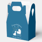 Goldendoodle Dog Baby Shower Boy Blue Geschenkschachtel (Geöffnet)