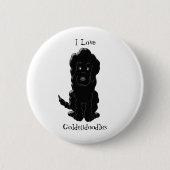 Goldendoodle Dog Design Button (Vorderseite)