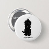 Goldendoodle Dog Design Button (Vorne & Hinten)