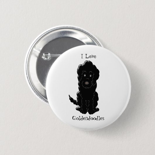 Goldendoodle Dog Design Button (Vorne & Hinten)
