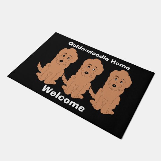 Goldendoodle Dog Design Fußmatte (Schrägansicht)