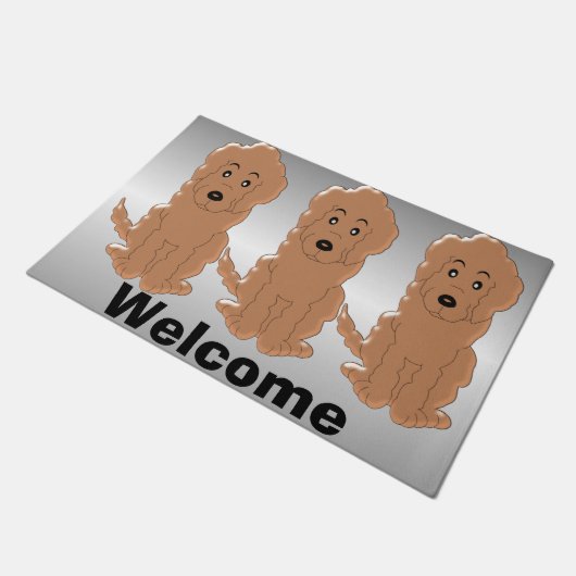 Goldendoodle Dog Design Fußmatte (Schrägansicht)