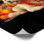 Goldendoodle Dog Fall Scarf Leopard Pumpkins Autum Poster (Ecke)
