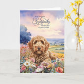 Goldendoodle Dog Field of Wildflowers Pet Sympathy Karte (Gelbe Blume)
