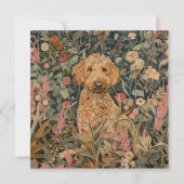 Goldendoodle Dog im William Morris Style Garden Dankeskarte (Vorderseite)