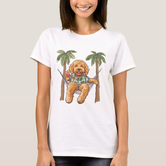 Goldendoodle Dog In Hawaiian Top (Vorderseite)