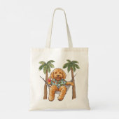 Goldendoodle Dog In Hawaiian Top Tragetasche (Rückseite)