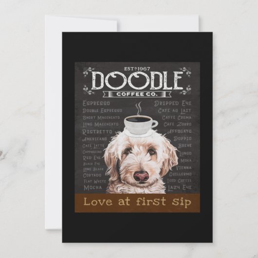 Goldendoodle Dog Kaffeehaus 2 Feiertagskarte (Vorderseite)