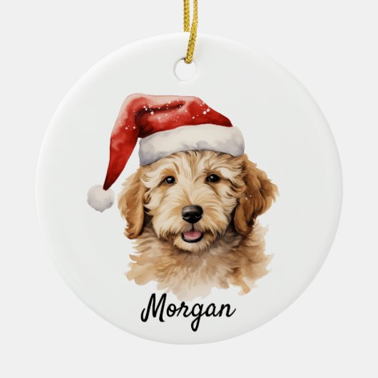 Goldendoodle Dog Keramik Ornament (Vorne)