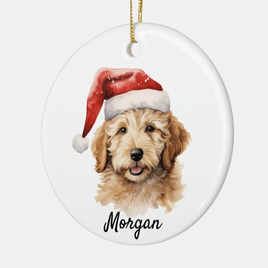 Goldendoodle Dog Keramik Ornament (Links)