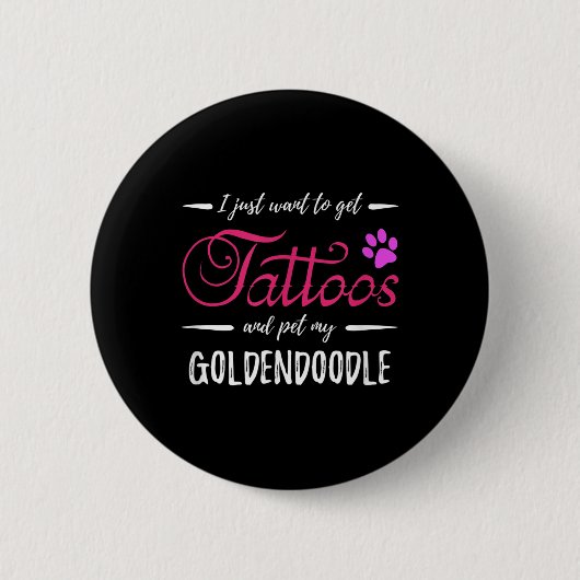 Goldendoodle Dog Lover Tattoo Funny Dog Mama Gesch Button (Vorderseite)