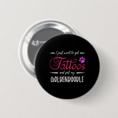 Goldendoodle Dog Lover Tattoo Funny Dog Mama Gesch Button (Vorne & Hinten)