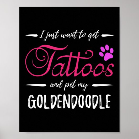 Goldendoodle Dog Lover Tattoo Funny Dog Mama Gesch Poster (Vorne)