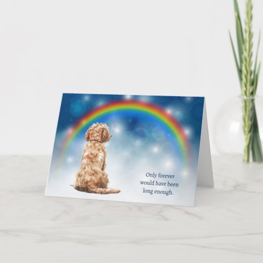 Goldendoodle Dog Night Lights Sympathy Feiertagskarte (Vorderseite)