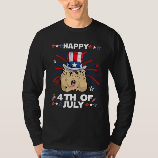 Goldendoodle Dog Patriotic American 4th Of July Do T-Shirt (Vorderseite)