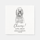 Goldendoodle Dog Personalisiert Cheers Napkins Serviette (Vorderseite)