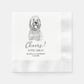 Goldendoodle Dog Personalisiert Cheers Napkins Serviette (Vorderseite)