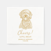 Goldendoodle Dog Personalisiert Cheers Napkins Serviette (Vorderseite)