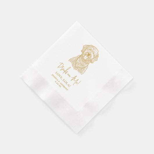 Goldendoodle Dog Personalisierte Getränke Serviette (Ecke)