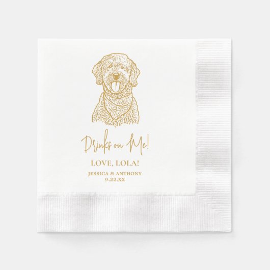 Goldendoodle Dog Personalisierte Getränke Serviette (Vorderseite)
