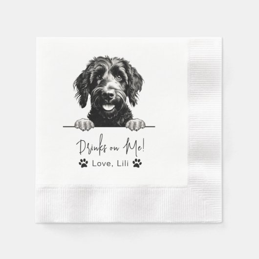 Goldendoodle Dog Personalisierte Getränke Serviette (Vorderseite)