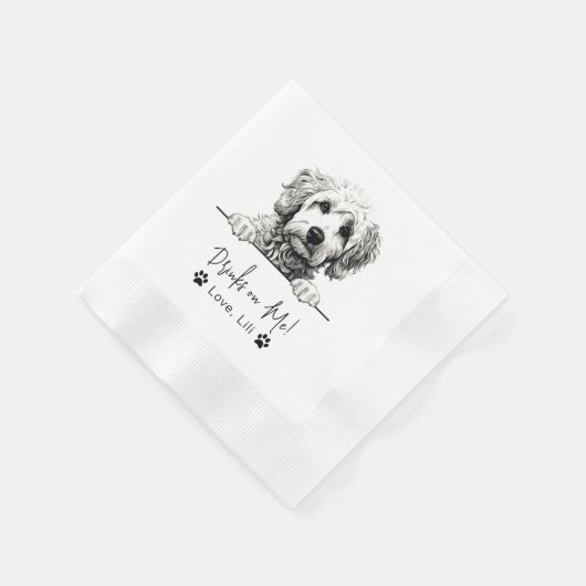 Goldendoodle Dog Personalisierte Getränke Serviette (Ecke)