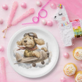 Goldendoodle Dog Pilot Airplane Pappteller (Party)