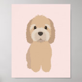 GoldenDoodle Dog Pink Kinderzimmer & Kids Decor Po Poster (Vorne)