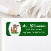 Goldendoodle Dog Playing Golf (Red whmk2) Niedlich (Insitu)