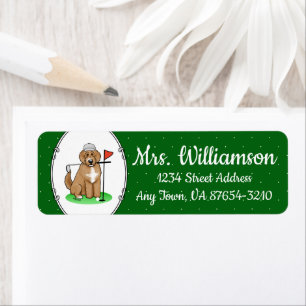 Goldendoodle Dog Playing Golf (Red whmk2) Niedlich