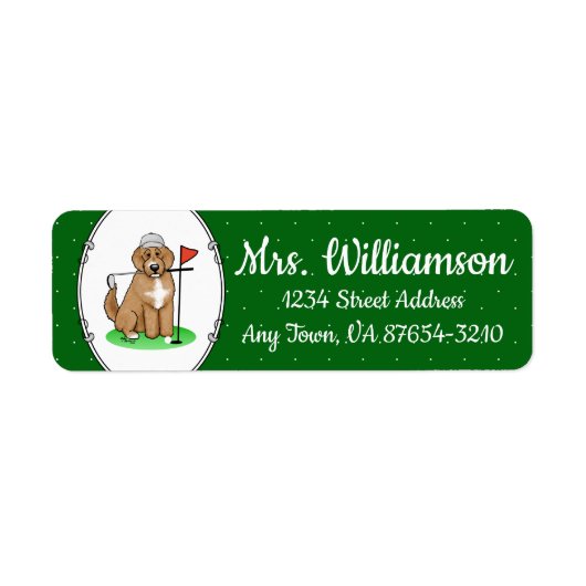 Goldendoodle Dog Playing Golf (Red whmk2) Niedlich (Vorne)