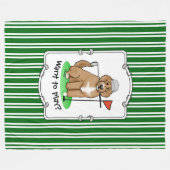 Goldendoodle Dog Playing Golf (Red whmk2) Niedlich Fleecedecke (Vorderseite (Horizontal))
