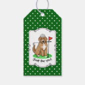 Goldendoodle Dog Playing Golf (Red whmk2) Niedlich Geschenkanhänger (Vorderseite)