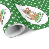 Goldendoodle Dog Playing Golf (Red whmk2) Niedlich Geschenkpapier (Rolleneckpunkt)