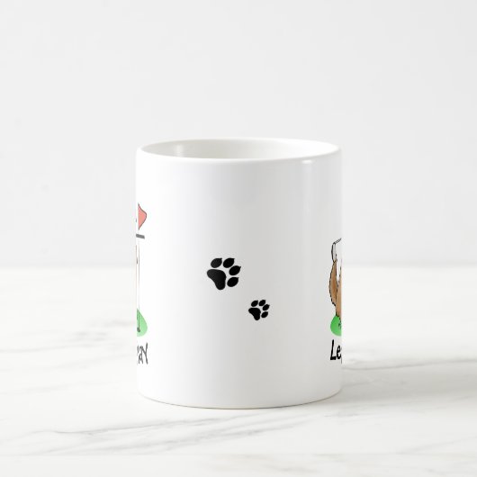 Goldendoodle Dog Playing Golf (Red whmk2) Niedlich Kaffeetasse (Mittel)