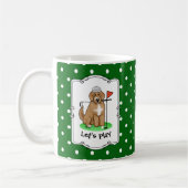 Goldendoodle Dog Playing Golf (Red whmk2) Niedlich Kaffeetasse (Links)
