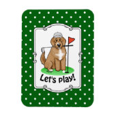 Goldendoodle Dog Playing Golf (Red whmk2) Niedlich Magnet (Vertikal)