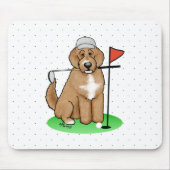 Goldendoodle Dog Playing Golf (Red whmk2) Niedlich Mousepad (Vorne)